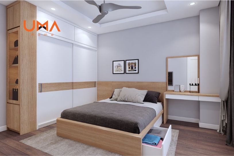 Cải tạo phòng ngủ 12m2 cho vợ chồng trẻ