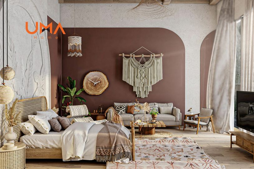 Mẫu phòng ngủ phong cách Boho tự do